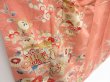 Photo3: 4224T09z570 Vintage Japanese Kimono Silk TSUKESAGE Chrysanthemum Coral pink (3)