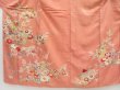 Photo5: 4224T09z570 Vintage Japanese Kimono Silk TSUKESAGE Chrysanthemum Coral pink (5)