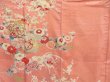 Photo8: 4224T09z570 Vintage Japanese Kimono Silk TSUKESAGE Chrysanthemum Coral pink (8)