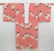 Photo1: 4225T04z450 Antique Japanese Kimono Silk JUBAN Crane Red (1)