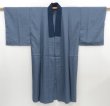 Photo4: 4225T05z350  Japanese Kimono Synthetic Men's JUBAN Temple Blue-Gray (4)