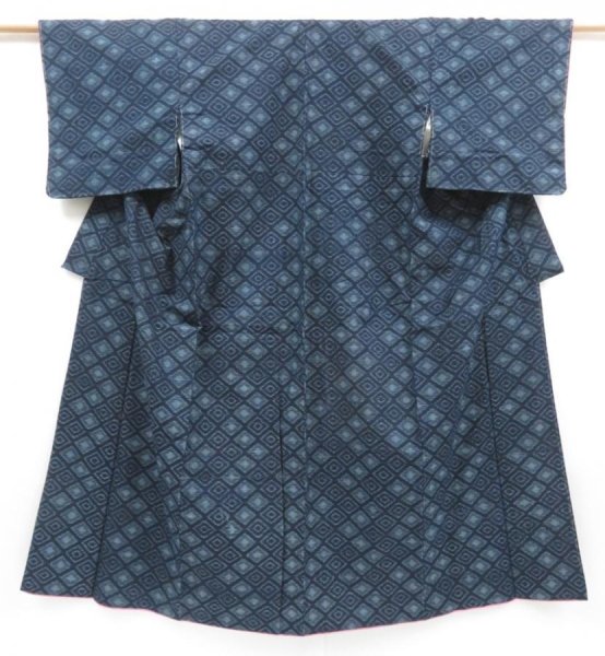 Photo1: 4225T13z720 Vintage Japanese Kimono Momen  Indigo (1)