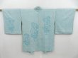 Photo1: 4226T05z530 Vintage Japanese Kimono Silk SHIBORI HAORI Flower Light blue (1)