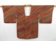 Photo1: 4226T06z580 Vintage Japanese Kimono Silk HAORI COAT One-piece dress  Dark orange (1)