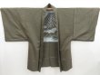 Photo4: 4227T02z570 Vintage Japanese Kimono Silk Men's HAORI Mountain Dark olive (4)