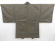 Photo5: 4227T02z570 Vintage Japanese Kimono Silk Men's HAORI Mountain Dark olive (5)