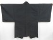 Photo5: 4227T08z520 Vintage Japanese Kimono Silk Men's HAORI Mt.Fuji Dark green-gray (5)