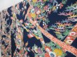 Photo2: 4228T01z910  Japanese Kimono Silk KOMON Chrysanthemum Dark navy (2)