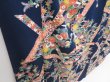 Photo3: 4228T01z910  Japanese Kimono Silk KOMON Chrysanthemum Dark navy (3)