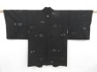 Photo2: 4229T04z610 Vintage Japanese Kimono Silk HAORI Leaf Black (2)