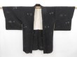 Photo5: 4229T04z610 Vintage Japanese Kimono Silk HAORI Leaf Black (5)