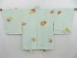 Photo1: 4229T07z540 Vintage Japanese Kimono Silk HAORI Flower Soft green (1)