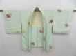 Photo5: 4229T07z540 Vintage Japanese Kimono Silk HAORI Flower Soft green (5)