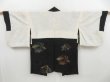 Photo7: 4229T08z560 Vintage Japanese Kimono Silk HAORI Itsukushima Shrine Black (7)