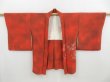 Photo5: 4229T11z640 Vintage Japanese Kimono Silk HAORI Flower Orange-Red (5)