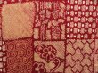 Photo3: 4229T13z540 Vintage Japanese Kimono Silk SHIBORI HAORI  Dark red (3)