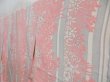 Photo2: 4301T02z910  Japanese Kimono Silk KOMON Flowers Pink (2)