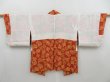 Photo5: 4301T03z560 Vintage Japanese Kimono Silk HAORI Mallet Orange-Red (5)