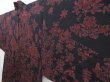 Photo2: 4301T06z550 Vintage Japanese Kimono Silk HAORI Flower Navy-Black (2)