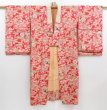 Photo5: 4303T07z660 Antique Japanese Kimono Jinken JUBAN Hand drum Dark red (5)