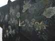 Photo2: 4304T07z560 Vintage Japanese Kimono Silk HAORI Flowers Black (2)