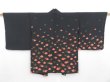 Photo1: 4304T09z710 Vintage Japanese Kimono Silk HAORI Plum blossom Black (1)