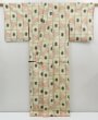 Photo8: 4304T13z810  Japanese Kimono Silk TSUMUGI Flower Light cream (8)