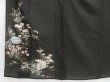 Photo6: 4306T03z370 Vintage Japanese Kimono Silk RO TOMESODE Flowers Black (6)