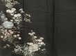 Photo8: 4306T03z370 Vintage Japanese Kimono Silk RO TOMESODE Flowers Black (8)