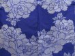 Photo4: 4306T07z400 Vintage Japanese Kimono Silk MEISEN HAORI Peony Dark lavender blue (4)