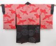 Photo8: 4306T11z440 Vintage Japanese Kimono Silk MEISEN HAORI Ripple Black (8)