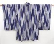 Photo3: 4306T12z390 Antique Japanese Kimono Silk HAORI Yagasuri Dark lavender blue (3)