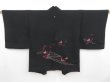 Photo1: 4307T03z540 Vintage Japanese Kimono Silk HAORI Butterfly Black (1)