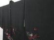 Photo2: 4307T03z540 Vintage Japanese Kimono Silk HAORI Butterfly Black (2)