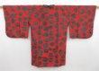 Photo1: 4307T04z530 Vintage Japanese Kimono Silk HAORI COAT Tomato red (1)