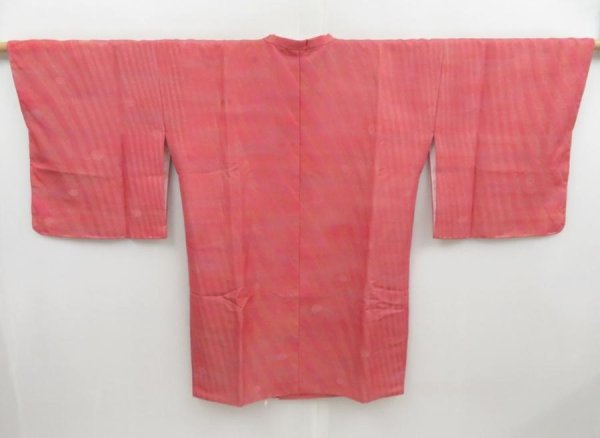 Photo1: 4307T08z610  Japanese Kimono Silk HAORI COAT Coral pink (1)