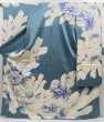 Photo1: 4309T03z1180 Vintage Japanese Kimono Silk FURISODE Peony Blue-Gray (1)