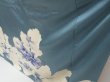 Photo4: 4309T03z1180 Vintage Japanese Kimono Silk FURISODE Peony Blue-Gray (4)