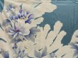 Photo8: 4309T03z1180 Vintage Japanese Kimono Silk FURISODE Peony Blue-Gray (8)