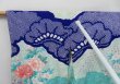 Photo8: 4309T06z1060 Vintage Japanese Kimono Silk FURISODE Peony Dull cyan (8)