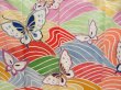 Photo8: 4309T08z980 Vintage Japanese Kimono Silk FURISODE Butterfly Off-white (8)