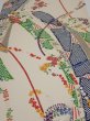 Photo1: 2Z01z70  Japanese Kimono Silk  FABRIC Flowers, Noshi Off-white 46.5x14.6 (1)