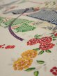 Photo4: 2Z01z70  Japanese Kimono Silk  FABRIC Flowers, Noshi Off-white 46.5x14.6 (4)