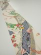 Photo1: 2Z09z60  Japanese Kimono Silk  FABRIC Flowers, Noshi Off-white 79.5x7.1 (1)