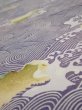 Photo4: 2Z01z60  Japanese Kimono Silk  FABRIC Wave Light purple 40.9x14.2 (4)