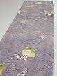 Photo3: 2Z05z90  Japanese Kimono Silk  FABRIC Wave Light purple 64.6x14.2 (3)