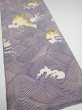 Photo2: 2Z06z90  Japanese Kimono Silk  FABRIC Wave Light purple 66.1x14.2 (2)