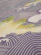 Photo4: 2Z06z90  Japanese Kimono Silk  FABRIC Wave Light purple 66.1x14.2 (4)