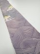 Photo1: 2Z07z40  Japanese Kimono Silk  FABRIC Wave Light purple 58.3x7.1 (1)