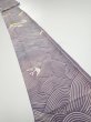 Photo1: 2Z09z60  Japanese Kimono Silk  FABRIC Wave Light purple 82.7x7.1 (1)